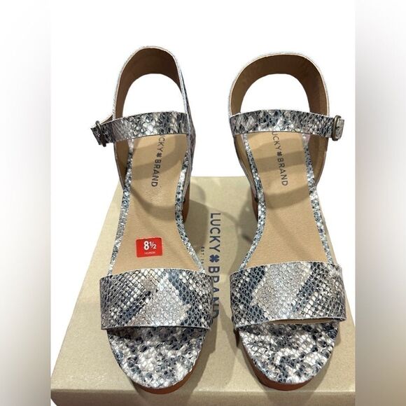 Lucky Brand Trisa Natural Africann Chunky Platform Heel Sandals women US 8.5 M - Picture 2 of 8